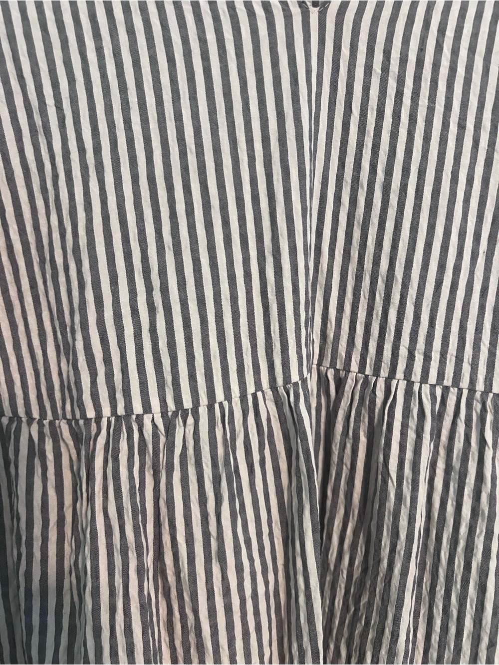 A New Day Striped V-Neck Tiered Maxi Dress in cream and navy - Picture 3 of 7